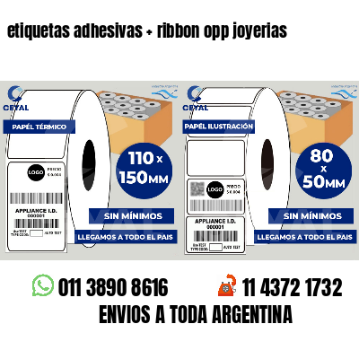 etiquetas adhesivas   ribbon opp joyerias