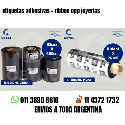 etiquetas adhesivas   ribbon opp joyerias