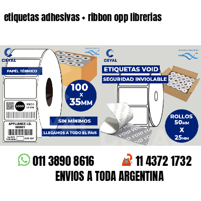 etiquetas adhesivas   ribbon opp librerias