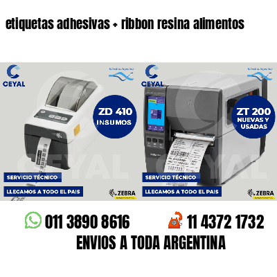 etiquetas adhesivas   ribbon resina alimentos