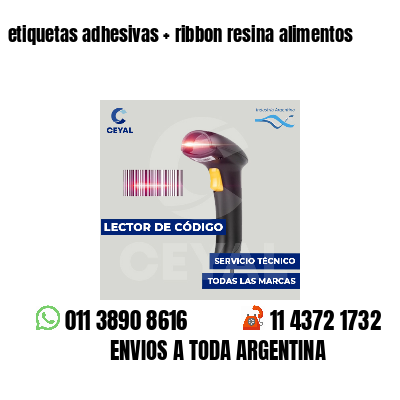 etiquetas adhesivas   ribbon resina alimentos