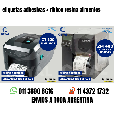 etiquetas adhesivas   ribbon resina alimentos