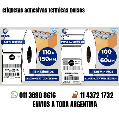 etiquetas adhesivas termicas bolsos