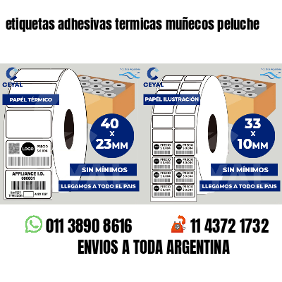 etiquetas adhesivas termicas muñecos peluche