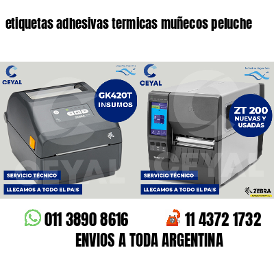 etiquetas adhesivas termicas muñecos peluche