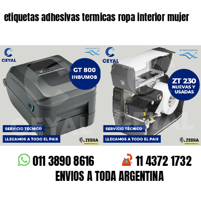 etiquetas adhesivas termicas ropa interior mujer