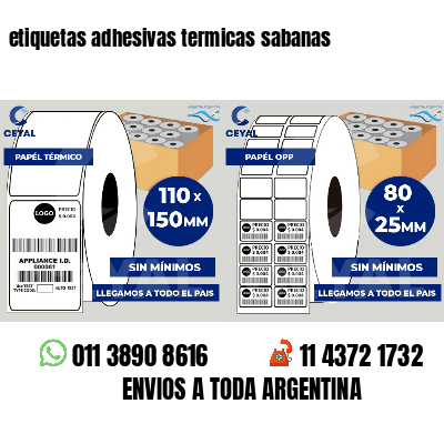 etiquetas adhesivas termicas sabanas