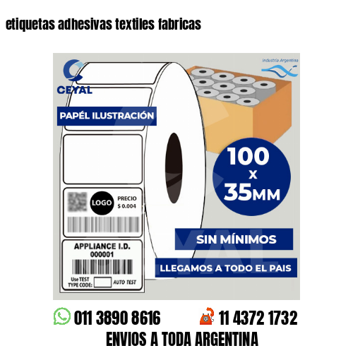 etiquetas adhesivas textiles fabricas