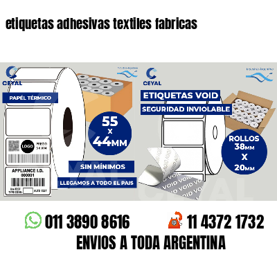 etiquetas adhesivas textiles fabricas