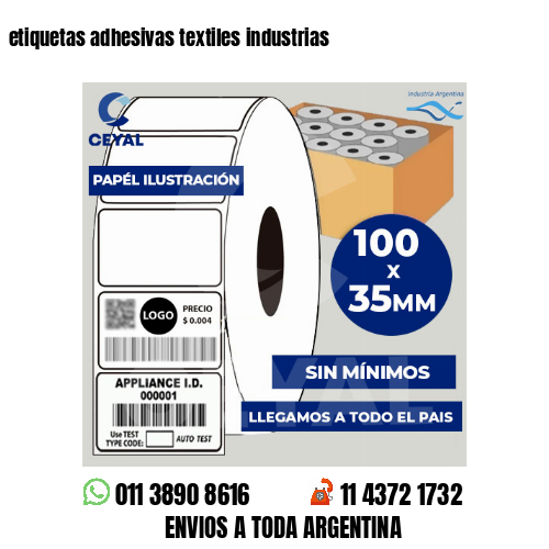 etiquetas adhesivas textiles industrias