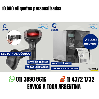 10.000 etiquetas personalizadas