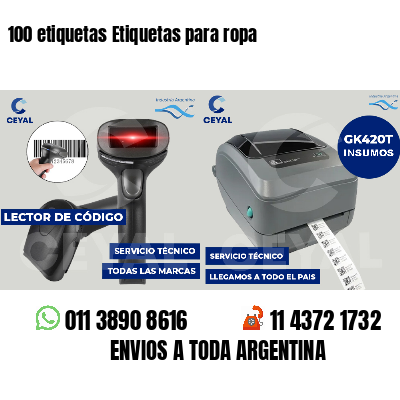 100 etiquetas Etiquetas para ropa