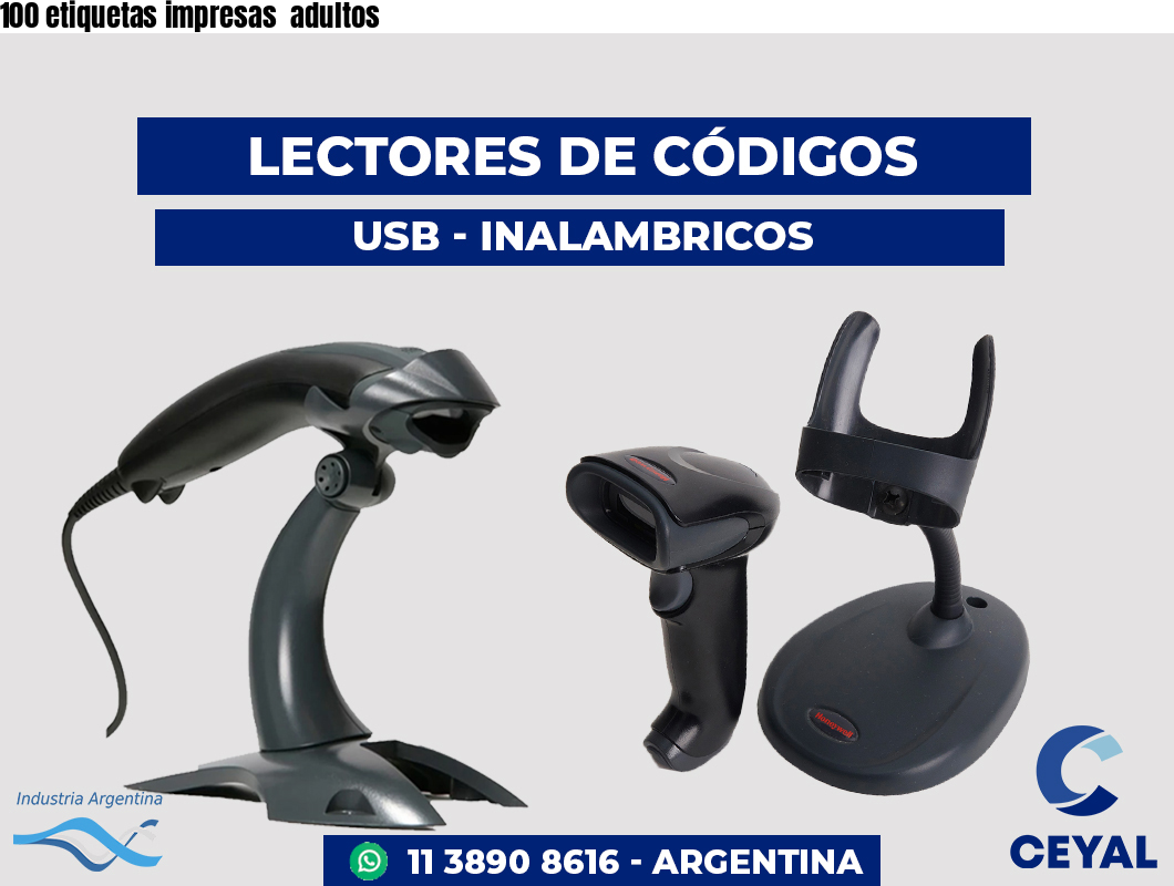 100 etiquetas impresas adultos