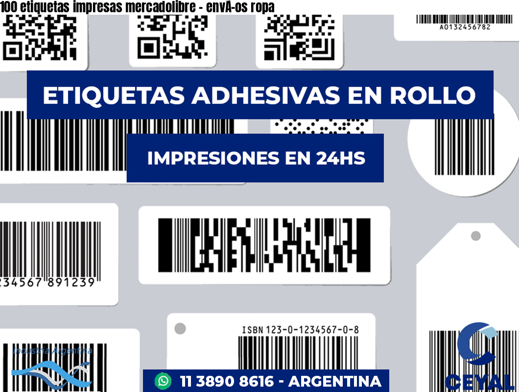 100 etiquetas impresas mercadolibre – envÃ­os ropa