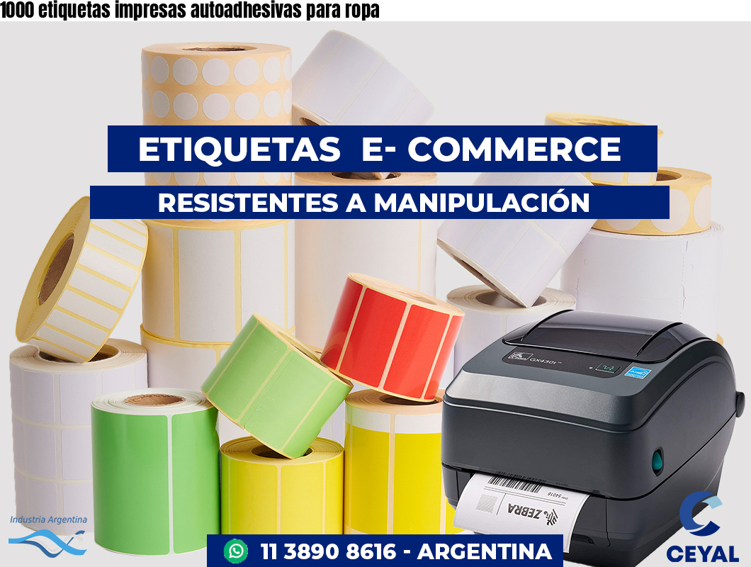 1000 etiquetas impresas autoadhesivas para ropa