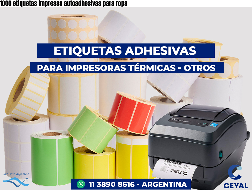 1000 etiquetas impresas autoadhesivas para ropa