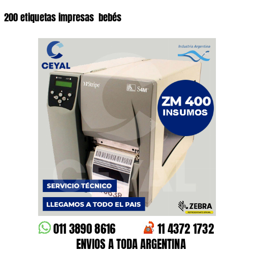 200 etiquetas impresas  bebés