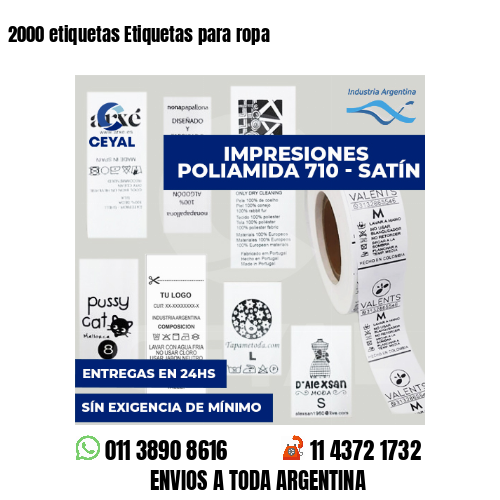 2000 etiquetas Etiquetas para ropa