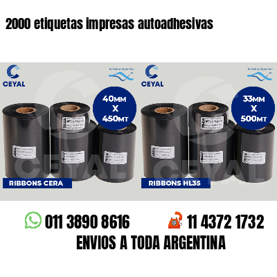 2000 etiquetas impresas autoadhesivas