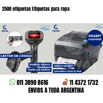 2500 etiquetas Etiquetas para ropa