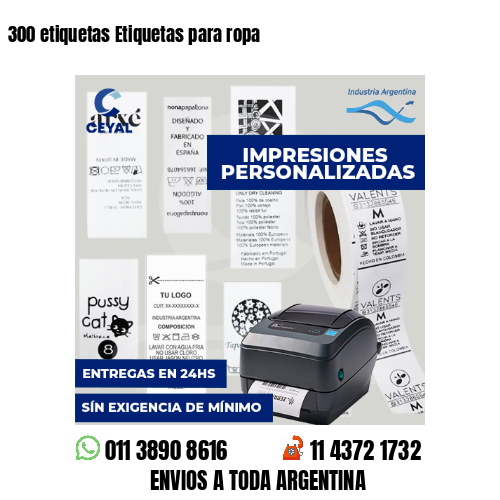 300 etiquetas Etiquetas para ropa