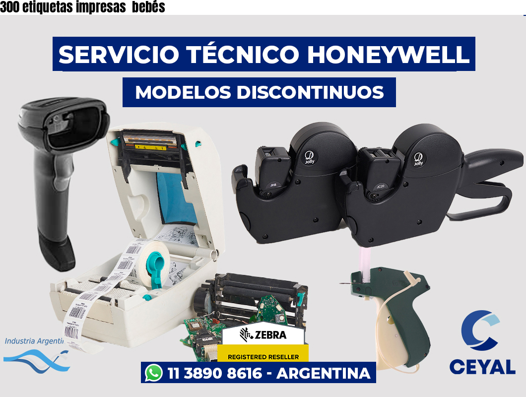 300 etiquetas impresas  bebés