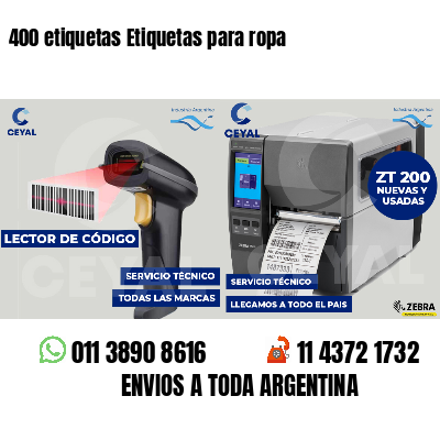 400 etiquetas Etiquetas para ropa