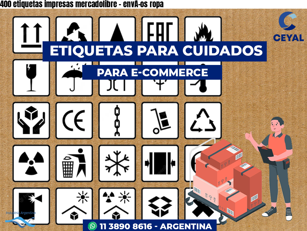 400 etiquetas impresas mercadolibre – envÃ­os ropa
