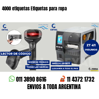 4000 etiquetas Etiquetas para ropa