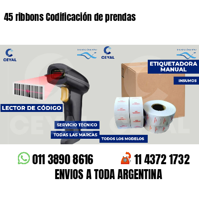 45 ribbons Codificación de prendas