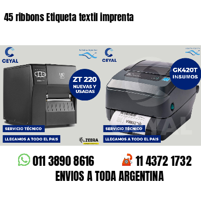 45 ribbons Etiqueta textil imprenta