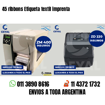 45 ribbons Etiqueta textil imprenta