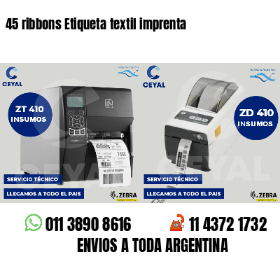 45 ribbons Etiqueta textil imprenta