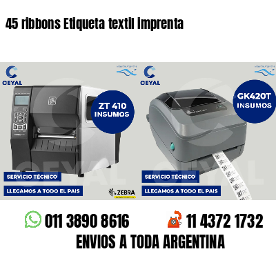 45 ribbons Etiqueta textil imprenta