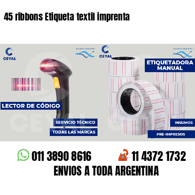 45 ribbons Etiqueta textil imprenta