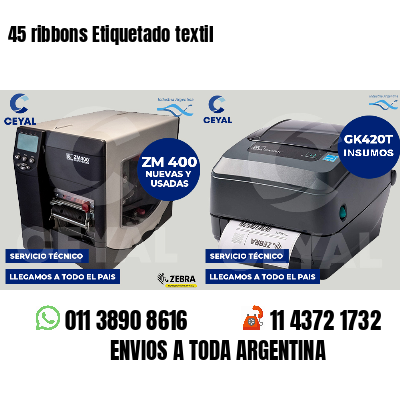 45 ribbons Etiquetado textil