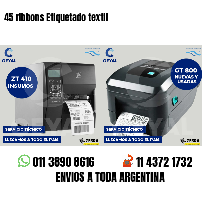 45 ribbons Etiquetado textil