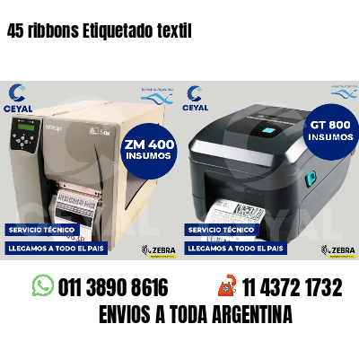 45 ribbons Etiquetado textil