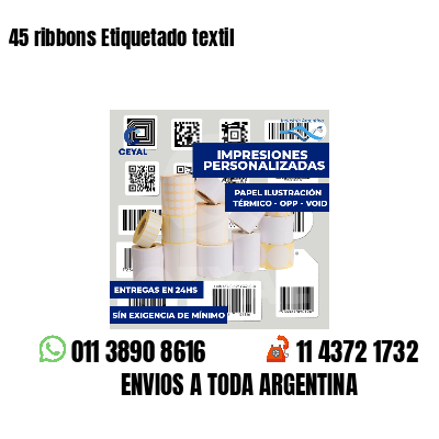45 ribbons Etiquetado textil
