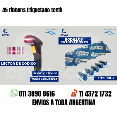 45 ribbons Etiquetado textil