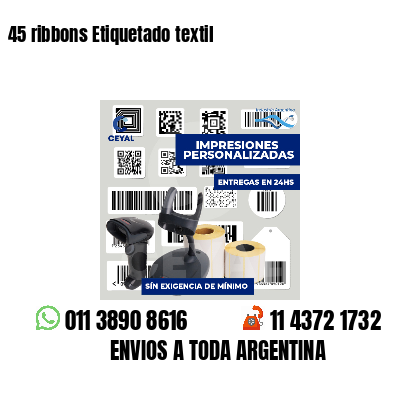 45 ribbons Etiquetado textil