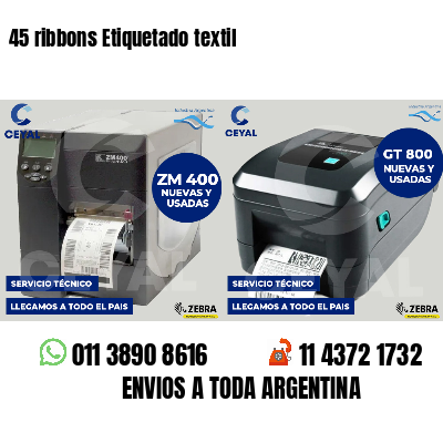 45 ribbons Etiquetado textil