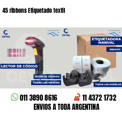 45 ribbons Etiquetado textil