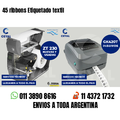 45 ribbons Etiquetado textil