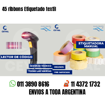 45 ribbons Etiquetado textil