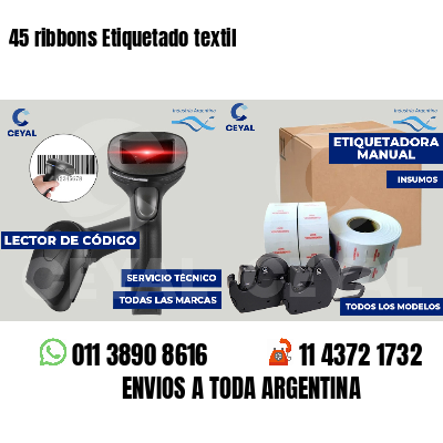 45 ribbons Etiquetado textil