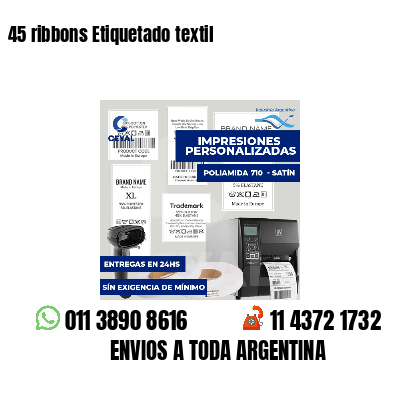 45 ribbons Etiquetado textil