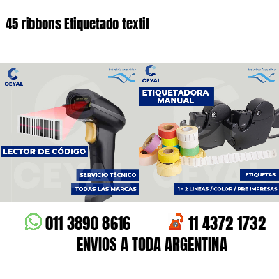 45 ribbons Etiquetado textil