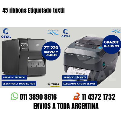 45 ribbons Etiquetado textil