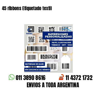 45 ribbons Etiquetado textil